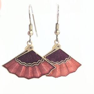 Vintage Cloisonne Fan Earrings